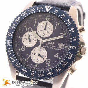 ■ シチズン JAF 腕時計 クロノグラフ 0610-345061 クォーツ 約62.8gメンズ ネイビー ケース付き
