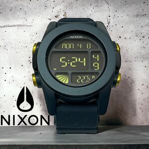 NIXON / ニクソン メンズ デジタル腕時計 カレンダー 温度計 ラバーベルト ネイビー 電池交換済 稼働品
