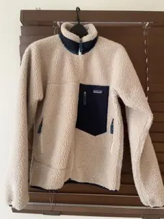 patagonia フリースジャケット XS ベージュ/ネイビー