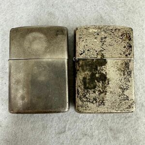 K871-O52-100◎ STERLING シルバー ZIPPO ジッポー ライター 2個セット 2000/2001 まとめ SV925 ジッポ 総重量約67g 喫煙具 喫煙グッズ ⑩