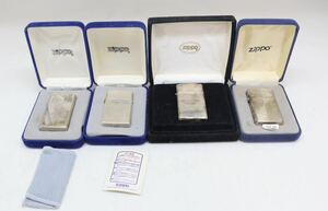 火花OK/ジッポー/ZIPPO/オイルライター/スターリングシルバー/1991/1998/1999/2004/4点セット/まとめ