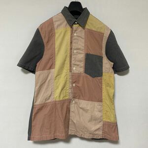 美品 90年代 COMME des GARCONS SHIRT ポリ コットン パッチワークシャツ S コムデギャルソン アーカイブ コレクション