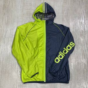 00s 希少 Vintage adidas Nylon Hoodie アディダス ジップアップ バイカラー ナイロン パーカー ラグラン ウインドブレーカー SIZE M