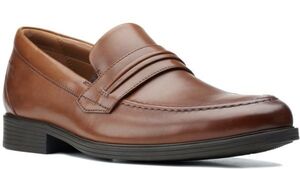 送料無料 CLARKS 27cm ペニー ローファー ダーク タン ブラウン ビジネス スニーカー コイン レザー スーツ スニーカー ブーツ YYY126