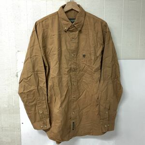 90s Timberland M ティンバーランド　シャツ　Yシャツ　長袖　ベージュ　茶色　アウトドア　90年代