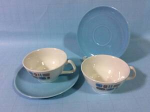 【Mid-Chinaware/Canonsburg/TEMPORAMA/美品②】キャノンスバーグ/テンポラマ/カップ＆ソーサー×2客/ミッドセンチュリー/アトミックエイジ