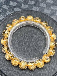 即決 0318a724 最高級！！！極上美品★【黄金タイチンルチル】★ブレス 10.5-11mm（新品）