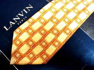 ★良品★3R05806【LANVIN】ランバン「四角 デザイン 柄」ネクタイ