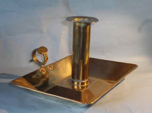  英国アンテーク ハンドル 角型 キャンドルスタンド ホルダー 燭台 真鍮 ブラス 雑貨 置物 オブジェ ビンテージ