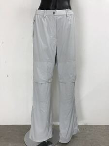 【USED】LANVIN ランバン ポリエステル レイン パンツ 裏地メッシュ 撥水 耐水 透湿 防風 二重裾 グレー系 レディース 42 ゴルフウェア