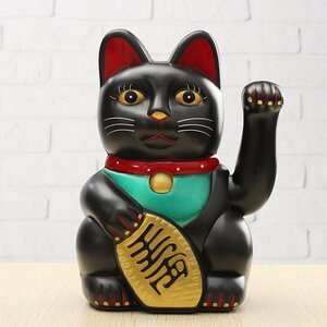 OHJ2039☆招き猫の置物 オブジェ マネキネコ まねきねこ 縁起物 風水 開店祝い 商売繁盛 金運 アップ