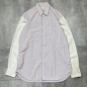 希少 COMME des GARCONS SHIRT コムデギャルソン シャツ ■2012年代 川久保怜 ■花柄 切り替え シェルボタン ■長袖 シャツ ヴィンテージ