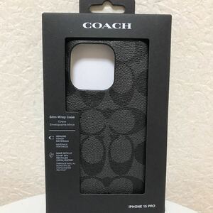 送料無料 COACH コーチ iPhone15pro シグネチャー スマホケース　黒　スマホカバー　iPhoneケース　匿名配送