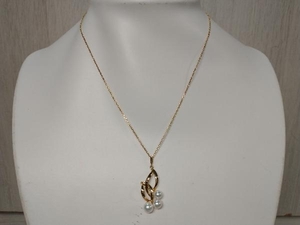 【箱・ケース付】MIKIMOTO K18 ゴールド 全長約40cm 総重量約4.0g 白珠 ネックレス