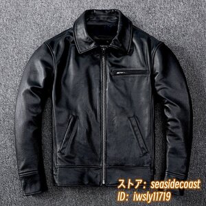 31万■最上級*ナッパ 本革 レザージャケット ライダース バイクウェア ライダー 革ジャン 牛革 メンズ バイクジャケット 超豪華 細身 3XL