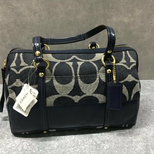 ◎J329【未使用】COACH コーチ ボストンバッグ キャンバス NVY 12551 ハンドバッグ (rt)