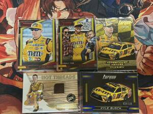 Panini TORQUE PressPass Racing KYLE BUSCH レリック シリアル カード 5枚セット M&M’s NASCAR ナスカー Race-Used Firesuit