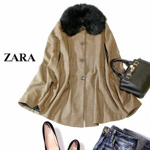 ☆☆ 美品 ザラ ウーマン ZARA WOMAN ☆☆ 綺麗め 2Wayフェイクファー ポンチョコート S 冬 23D11