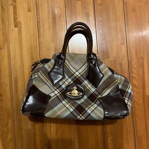 1円〜 ヴィヴィアンウエストウッド Vivienne Westwood ハンドバッグ ヤスミン チェック オーブ