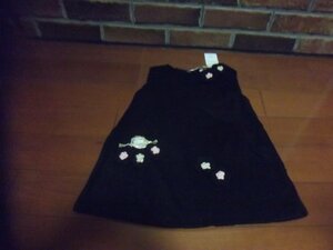 新品　女児　チュニック　サイズ100　黒　女の子　お花　切手可　クリックポスト発送可