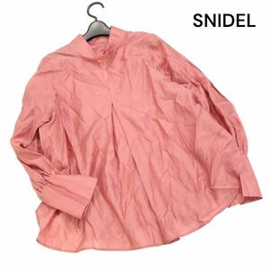 【新品 22SS】 SNIDEL スナイデル ボリュームスリーブ♪ タック ブラウス プルオーバー Sz.F　レディース 未使用　K4T00375_3#D