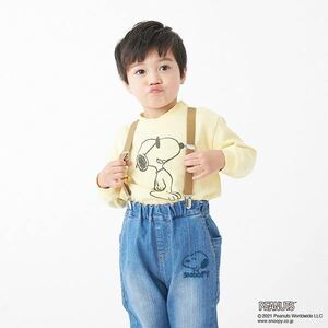 ◇petit main(プティマイン)　【PEANUTSコラボ】スヌーピー キャラクタープリントTシャツ　黄色　イエロー　120サイズ 匿名配送 送料無料◇