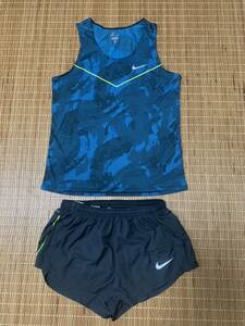 美品　NIKE ナイキ　上下ユニフォーム レーシングシャツ 上下セット 陸上 ランニング ランニングギア ランシャツ 男子陸上 ランパン 