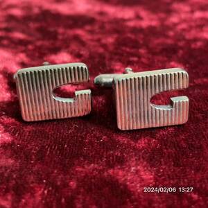 SV925 シルバー925 GUCCI グッチ Gロゴ カフス カフリンクス カフスボタン アクセサリー 