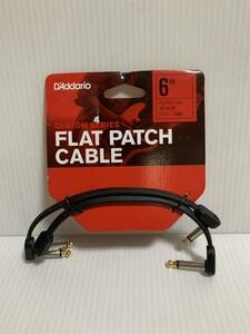 ☆未使用 DAddario ダダリオ パッチケーブル シールドケーブル Flat Patch Cable 2本セット PW-FPRR-206 6inc 