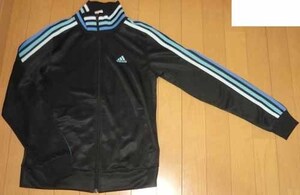 アディダスadidas☆ジャージ黒×水色3本ライン【新品/タグ付】S☆バスケ・バレー・テニス・部活