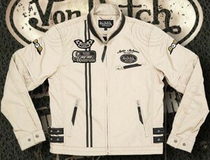 新品①■ Von Dutch（ボンダッチ）VOM-S14 ポリコットンＪＫＴ/レディース・L・アイボリー