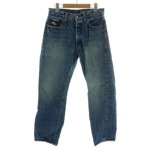 ヒステリックグラマー KINKY JEANS ストレートデニムパンツ ジーンズ ボタンフライ USED加工 ダメージ加工 スタッズ 28 S 青 ブルー