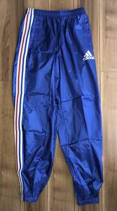 【超ビンテージ新品】adidas アディダス 90s ナイロン100％ ウインドブレーカー パンツ (ジャパンブルー) サイズ:O(94-104)