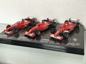 送料無料　1/43 フェラーリ　フォーミュラカー　ミニカーセット　F1-2000 F2001 F2002 ホットウィール HOTWHEELS Mattel マテル