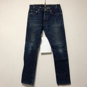 (k) old stussy ステューシー USA製 デニムパンツ ジーンズ 赤耳付き w32 ブルー 青 