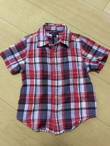 baby Gap 半袖 チェックシャツ 110サイズ レッド