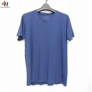 SOPHNET. ソフネット SOPH ソフ OVER DYE V NECK CUT & SEWN コットン 半袖 無地 Vネック TEE Tシャツ カットソー NAVY M