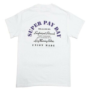 新品 PAYDAY ペイデイ Tシャツ バックプリント ポケット付き SUPER PAY DAY 復刻 WH L