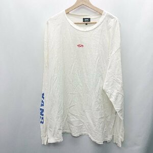 ◇ ⊇ VANS ヴァンズ ロゴプリント 長袖 Tシャツ サイズL ホワイト系 メンズ E