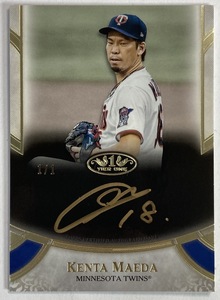 【1/1枚限定】前田健太直書きサイン 2021 Topps Tire One Gold Ink Auto