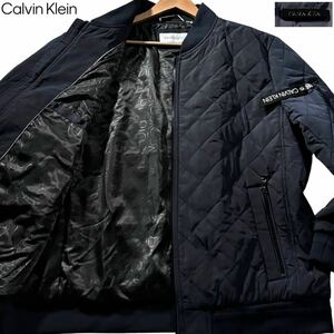 新品タグ付き/3L相当●カルバンクライン フライトジャケット ボンバー MA-1 ブルゾン Calvin Klein 中綿 キルティング ロゴチャーム XL-XXL