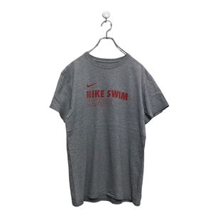 NIKE 半袖 ロゴ Tシャツ ナイキ M グレー レッド プリント クルーネック 古着卸 アメリカ仕入 a604-5827