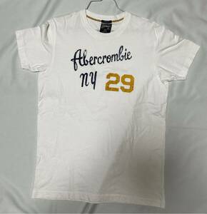 美品　Abercrombie & FitchTシャツ　半袖　Ｍ　プリント　ホワイト