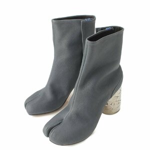 【メゾンマルジェラ】Maison Margiela　Tabi タビ 足袋 レザー メタルヒールシューズ ブーツ S38WU0323 ブルー 38 未使用 193886