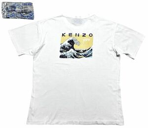 80s～90s ケンゾー ジーンズ 葛飾北斎 浮世絵 タグ プリント Tシャツ　　背中 ビッグロゴ 激レア 入手困難 KENZO JEANS 玉8043