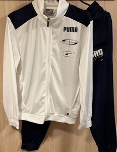 ◆美品◆PUMAトレーニングセットアップ　ホワイト×ネイビー　サイズ上下S