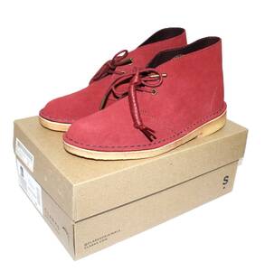 6-88.CLARKS ORIGINALs クラークス オリジナル Desert Boot. ブーツ チェリー レザー スエード レディース UK:5　(24.0cm位） 未使用品