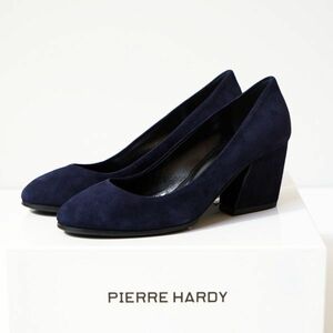 ピエール アルディ PIERRE HARDY チャンキーヒール パンプス ネイビー Drawer ドゥロワー 購入 35 240412-61