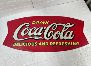 コカコーラ サイン 幅69cm フィッシュテール アメリカン雑貨 壁掛け 看板 Coca cola コーラグッズ 札幌市 白石区 