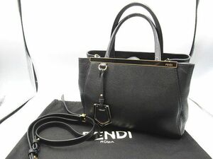 ☆FENDI フェンディ トゥージュール 2way ハンド ショルダーバッグ ブラック×ゴールド金具 斜め掛け レディース かばん 鞄☆